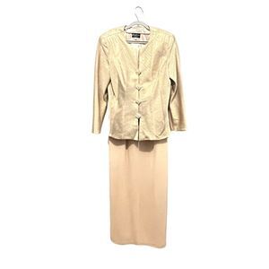 Mother Of the Bride Suit Skirt Blazer Karen Lawrence by Matthew Gold Set SZ 10